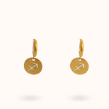 Zodiac Earrings Sagittarius Gold