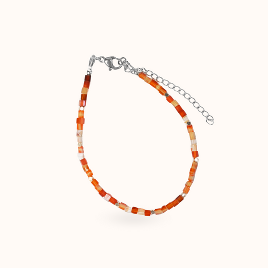 Rode Agaat Armband Zilver