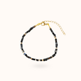 Schwarzes Achat Armband Gold