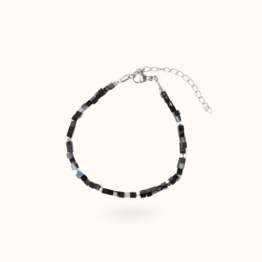 Zwarte Agaat Armband Zilver