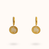 Zodiac Earrings Virgo Gold