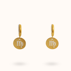 Zodiac Earrings Virgo Gold