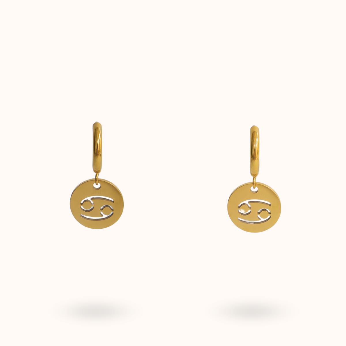 Zodiac Earrings Cancer Gold