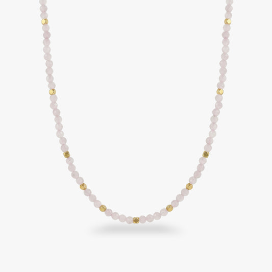 Rosenquarz Choker Gold