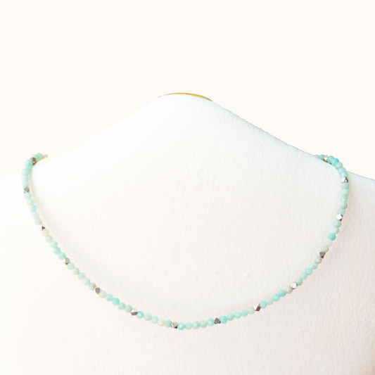 Amazoniet Choker Zilver