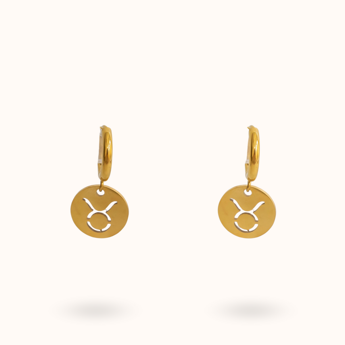 Zodiac Earrings Taurus Gold