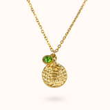 Snake Coin Geboortesteen ketting goud