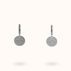 Zodiac Earrings Cancer Silver