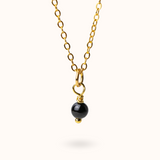 Fine Line Necklace Onyx (Anti Stress) Ball Gold