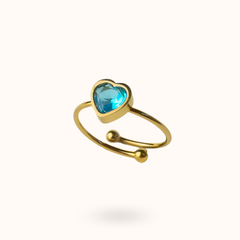 Birthstone Heart Ring December - Topaz