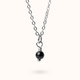Fine Line ketting Onyx (antistress) bal zilver