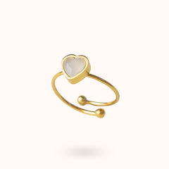 Birthstone Heart Ring June - Moonstone