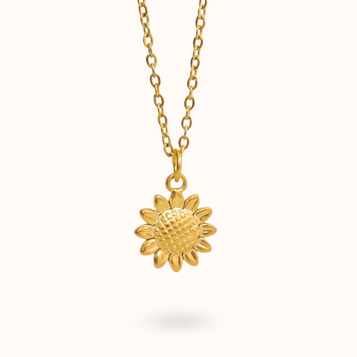 Sunflower Necklace Gold