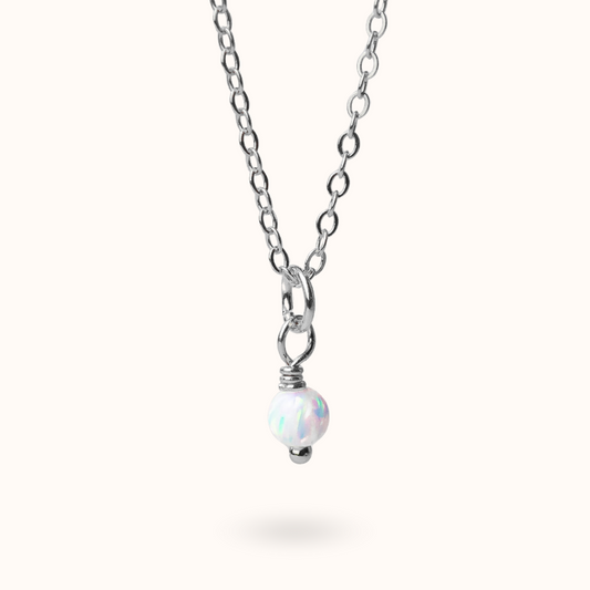 Fine Line ketting opaal (Purity) bal zilver