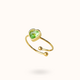 Augustus Geboortesteen Hart Ring - Peridot