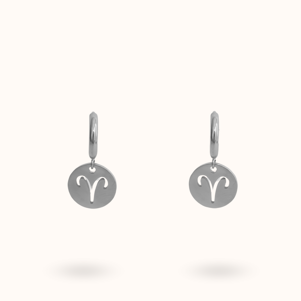 Zodiac Earrings Aries Silver