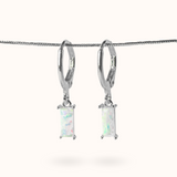 Fine Line oorbellen Opaal (Purity) Rechthoek Zilver