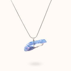 Edelsteen ketting Ruwe Kyanite (Zelfexpressie) Steen Zilver