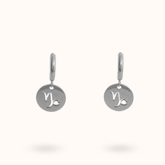 Zodiac Earrings Capricorn Silver