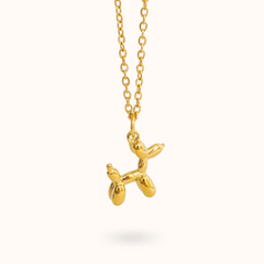 Balloon Dog Necklace Gold