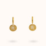 Zodiac Earrings Scorpio Gold