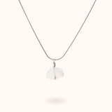 Bergkristal ruwe steen ketting zilver