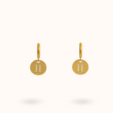 Zodiac Earrings Gemini Gold
