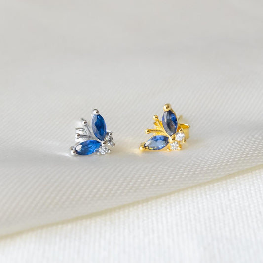 Blue Butterfly Stud