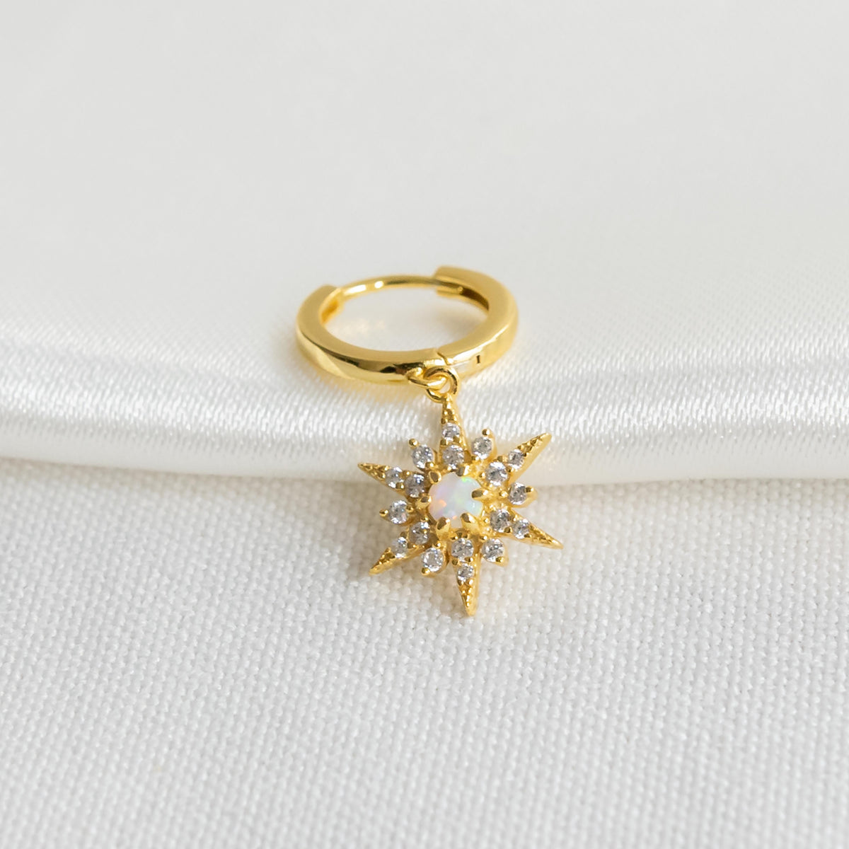 Opal Star Earring Gold