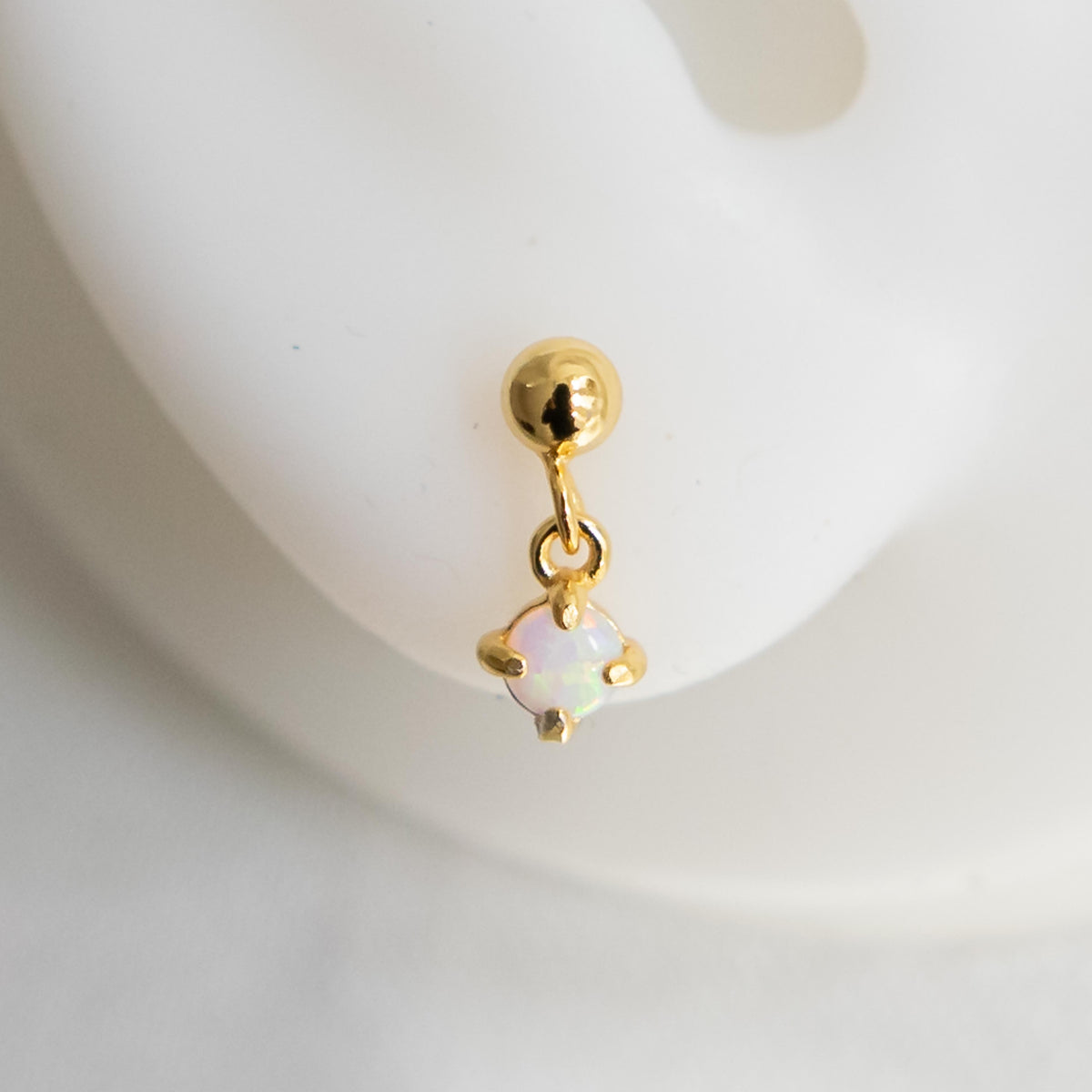 Opal Ball Stud Gold