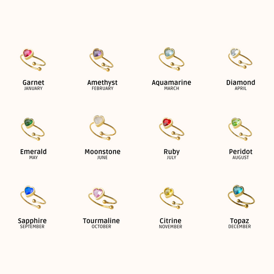 Juni Geboortesteen Hart Ring - Maansteen