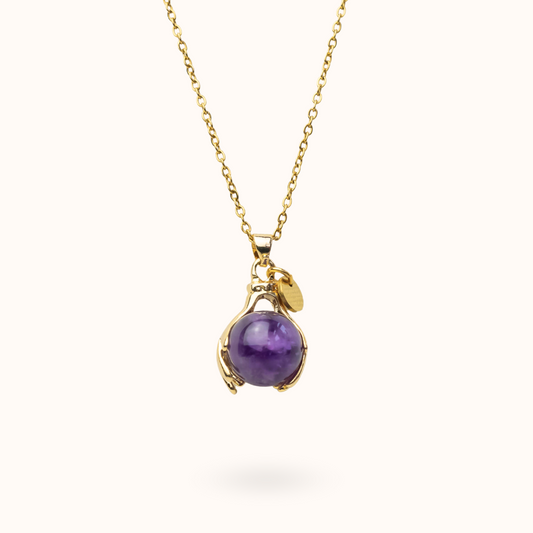 Amethyst Embrace Necklace Gold