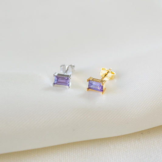 Purple Square Stud