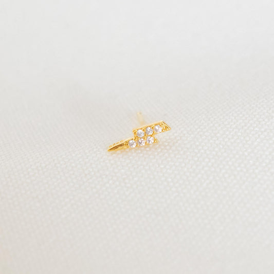 Shiny Lightening Stud Gold