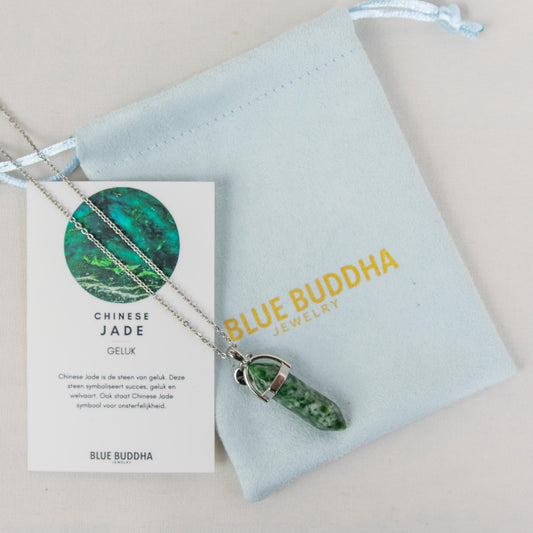 Ketting Pendant Chinese Jade (Geluk) Zilver