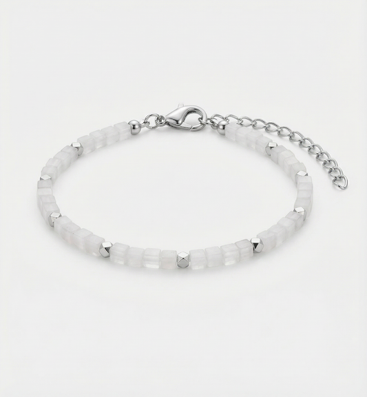 Witte Jade Armband Zilver