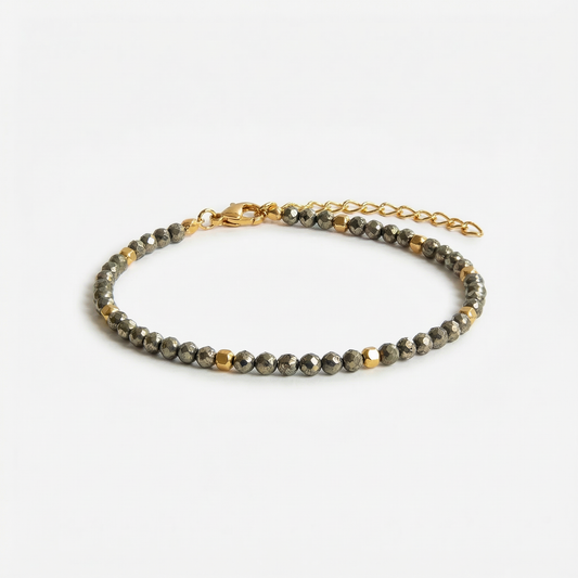 Pyrit-Armband Gold