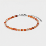 Red Agate Bracelet Silver
