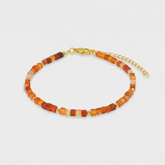 Roter Achat Armband Gold