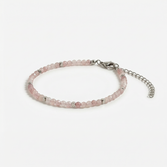 Erdbeerquarz-Armband Silber
