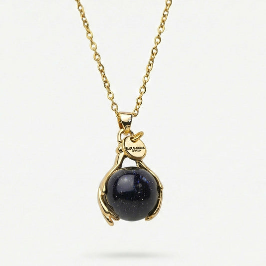 Blaue Sand-Umarmungskette in Gold