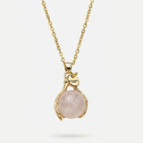 Rosenquarz Embrace Halskette Gold