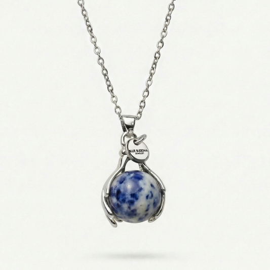 Blue Spot Jaspis Embrace Ketting Zilver