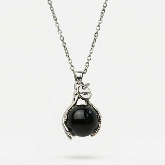Onyx Embrace Ketting Zilver