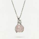 Rosenquarz Embrace Halskette Silber