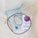 Amethist Choker Goud