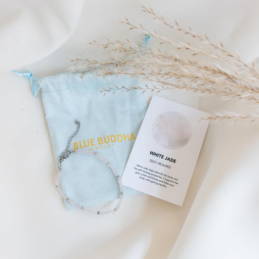 Witte Jade Armband Zilver