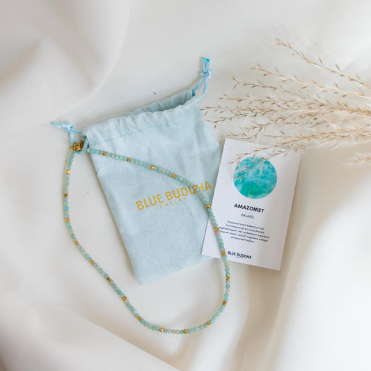 Amazoniet Choker Goud