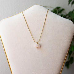 Gemstone Necklace Raw Rose Quartz (Love) Stone Gold