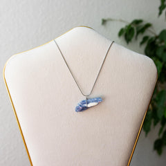 Edelsteen ketting Ruwe Kyanite (Zelfexpressie) Steen Zilver